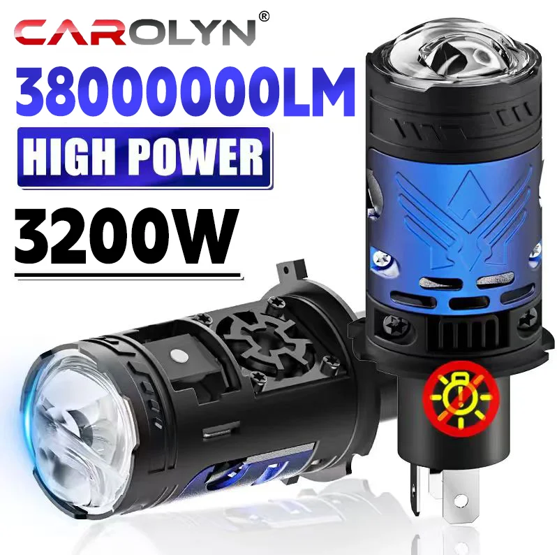 

3200W H4 LED Headlight Bulb Projector Lens CANBUS Super Bright 3800000Lm 6500K Turbo Fan Car light 9003/HB2 For Cars/Motorcycles