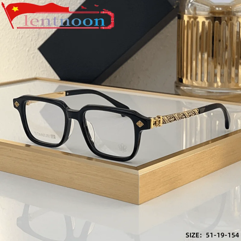 New Fashion Men Glasses Frame Classic Retro Trend Personality Dragon Print Decorative Anti-blue Light Prescription Glasses