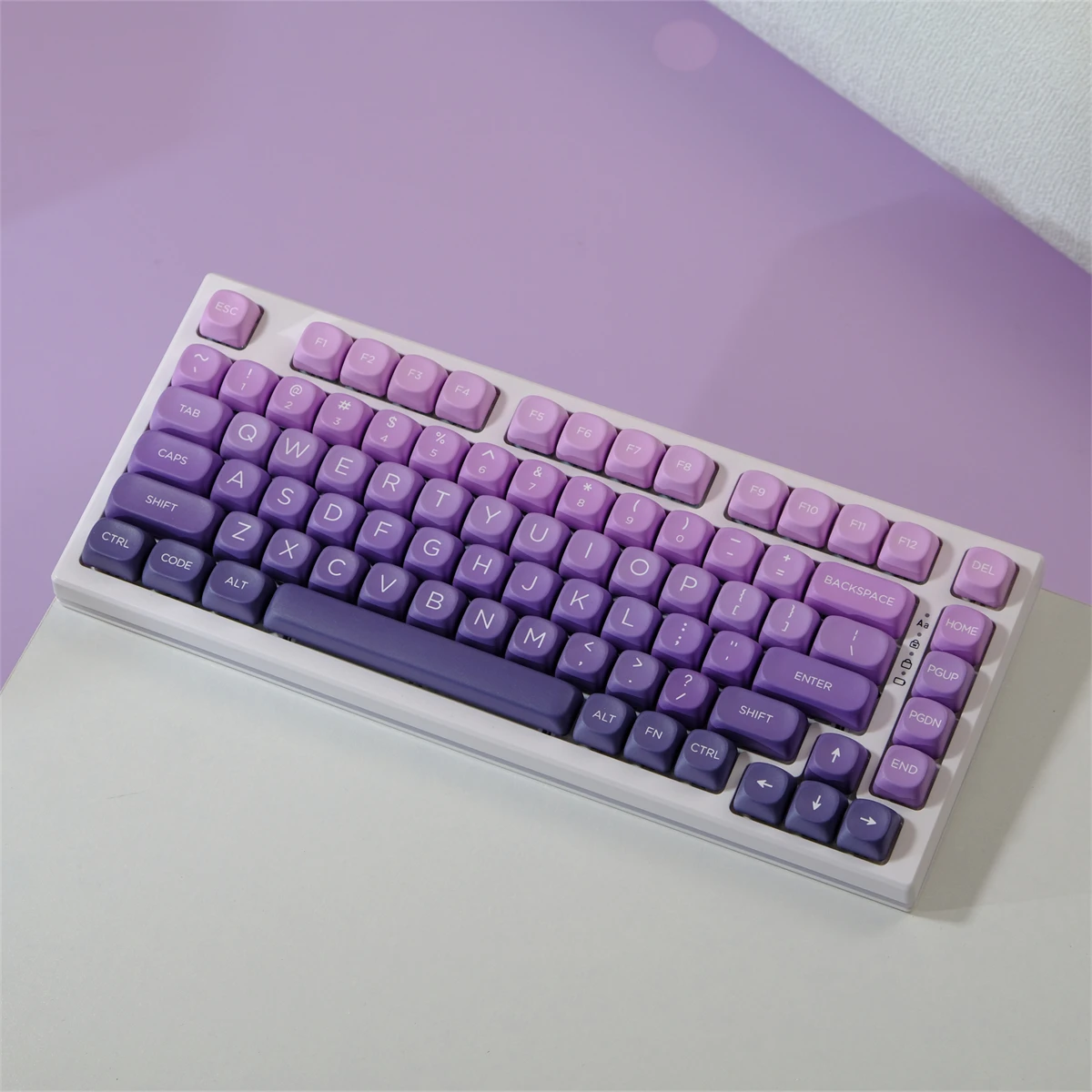 パープルグラデーションバイオレットキーキャップ MOA プロファイル PBT 染料昇華キーキャップ 126 キーチェリー MX スイッチメカニカルキーボードゲーム