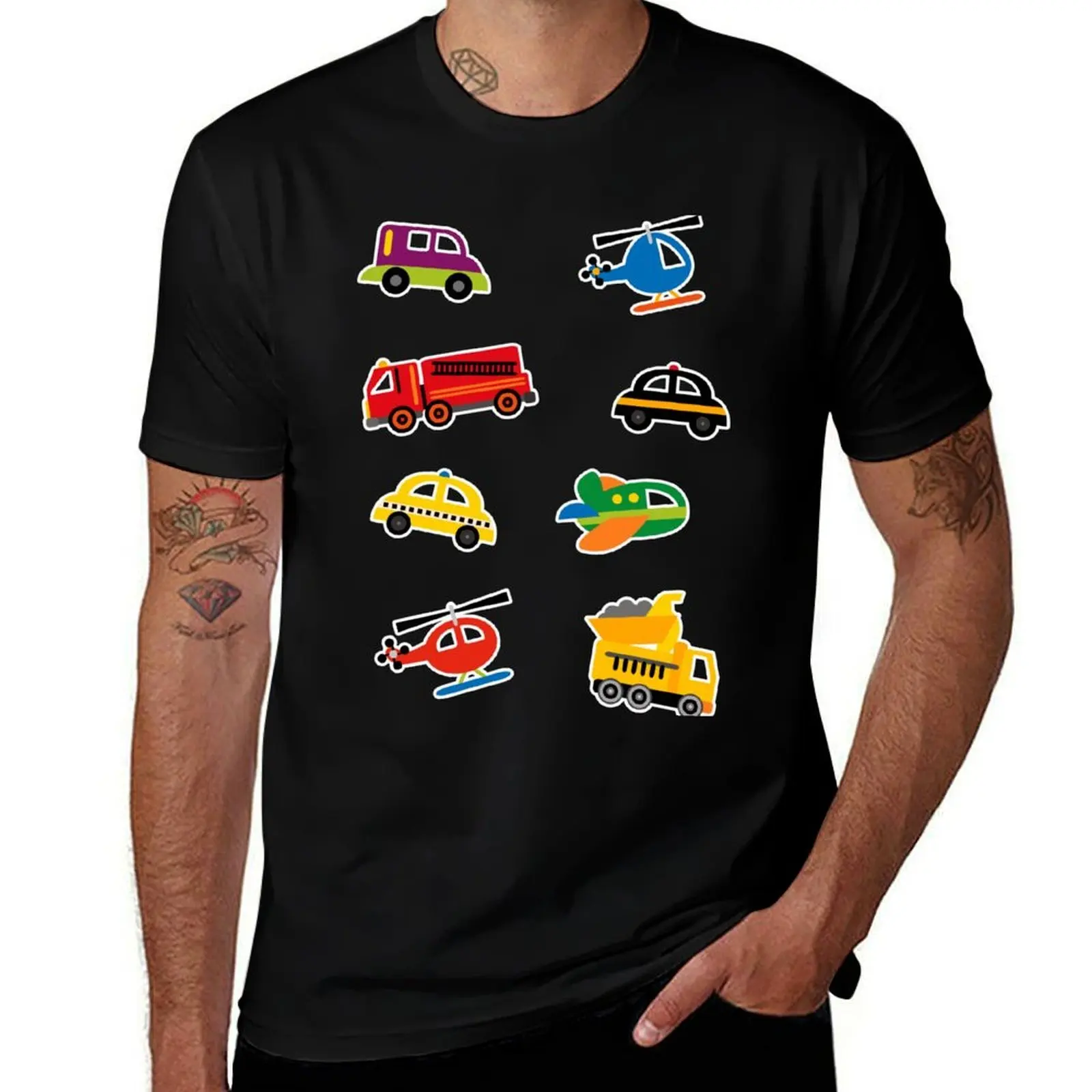 

Adorable Vehicles Set T-Shirt man t shirts cotton t shirts for man pack cotton t shirt custom print T-Shirt