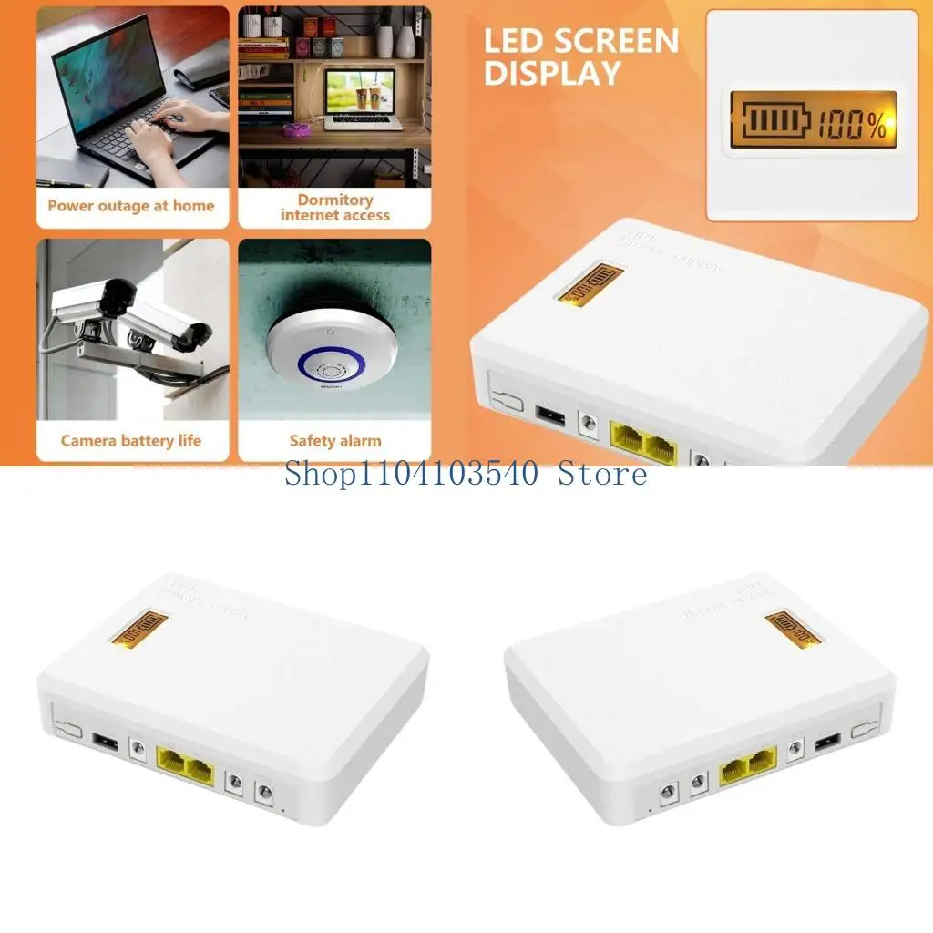 

02DC Lightweight 6000mAh UPS Power Pack Intelligent Charging ABS Emergency Power for Home