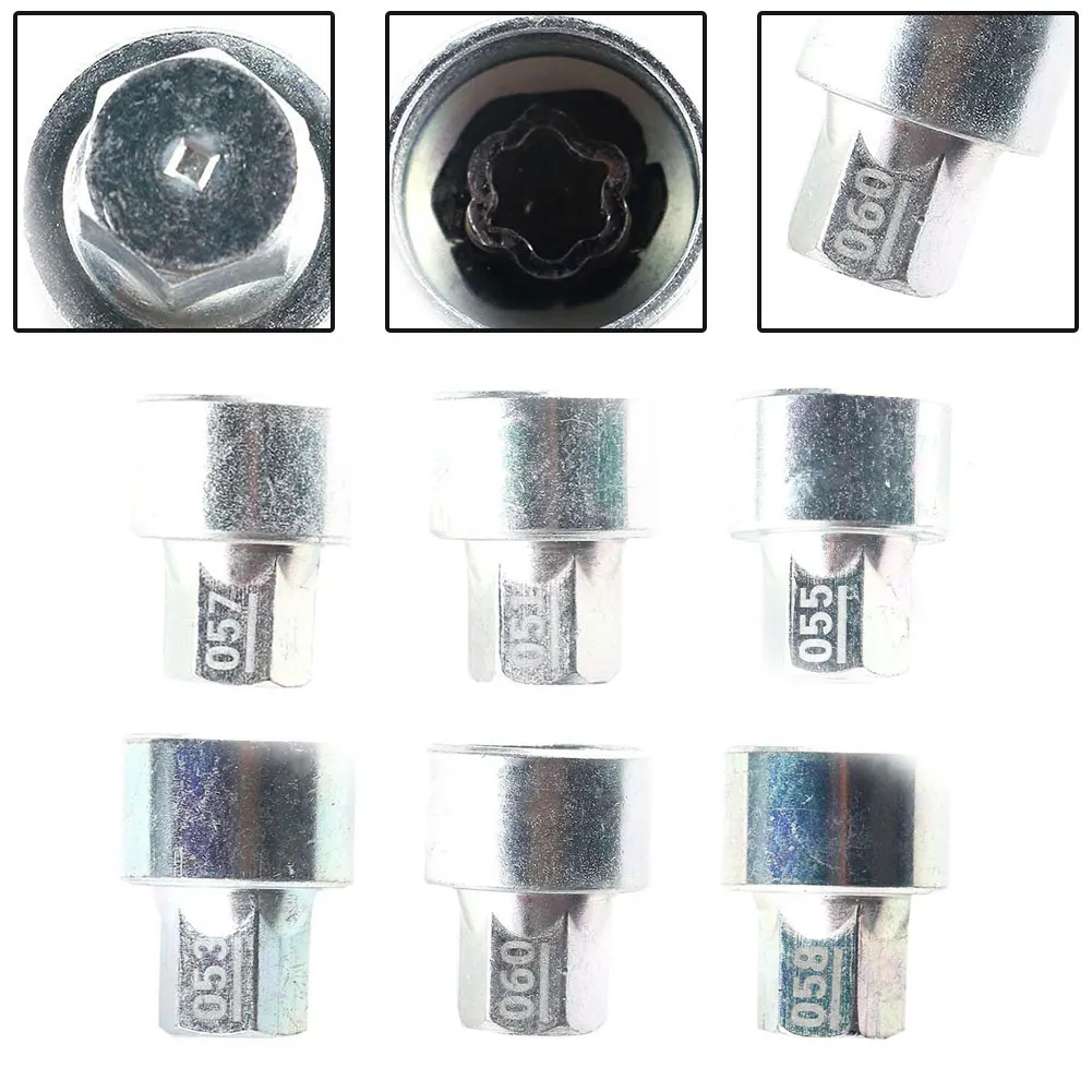 Tire Wheel Lock Anti-Theft Screw Lug Nut Bolt #46/48/49/51/53/55/56/57/58/60 Removal Key Socket For BMW F20/F21 F30/F31 F32/F34