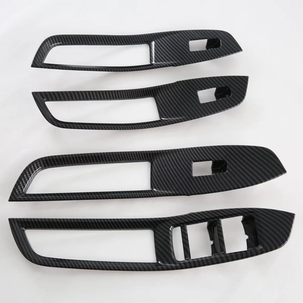 For MG ZS 2024 Car Window Switch Lift Button Cover Trim Interior Accessoriess Carbon Fiber LHD