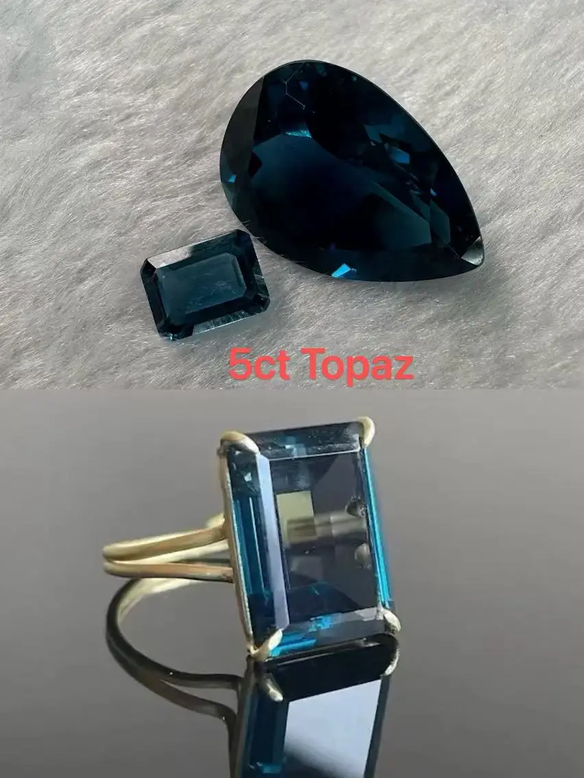 Aazuo customize Link 18k yellow gold Natrual Green Tourmaline And Blue Topaz Ring US 4.5