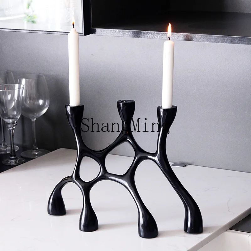 DSA light luxury ornament geometric interwoven mesh candle holder home dining table model room art decoration