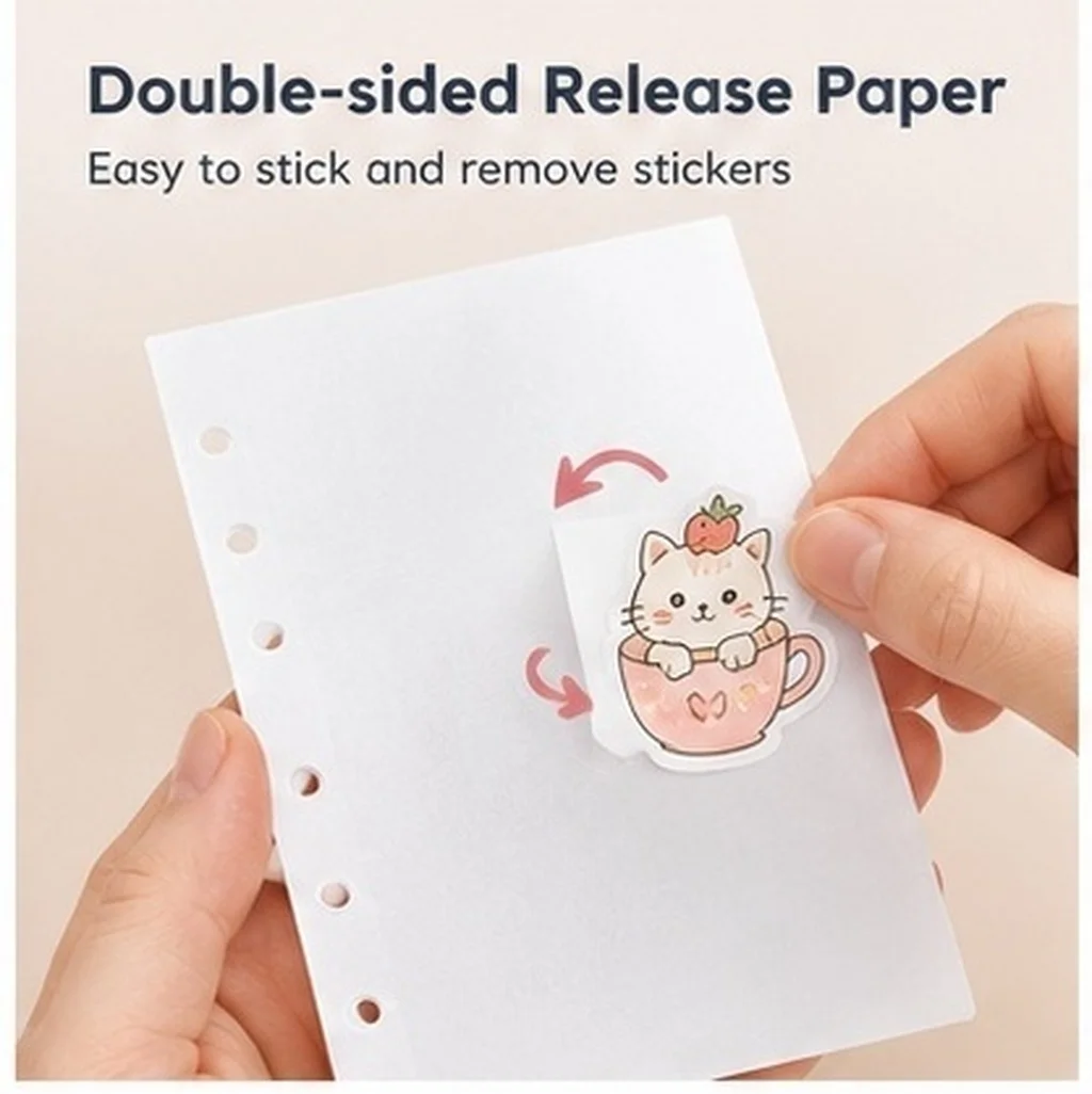 60Pcs Sticker Album Binder Refill Sheets Double Sided Release Paper for Sticker Collecting Organizing Storage Craft DIY Students