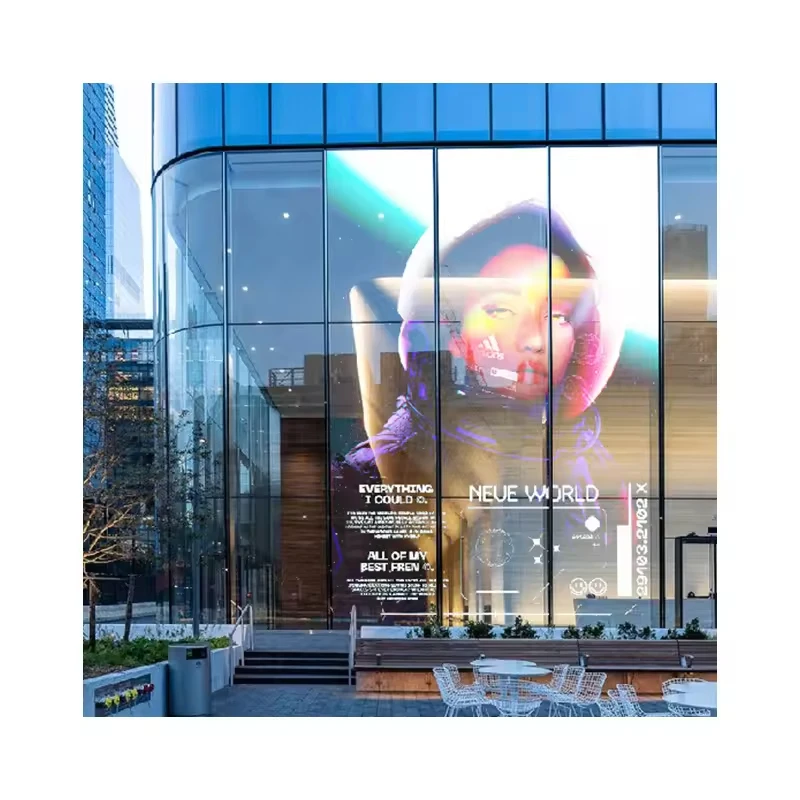 LED Film Display Screen P6 P8 P10 P20 Shop Windows Glass Transparent LED Flexible Crystal Film Screen Outdoor Indoor Screen