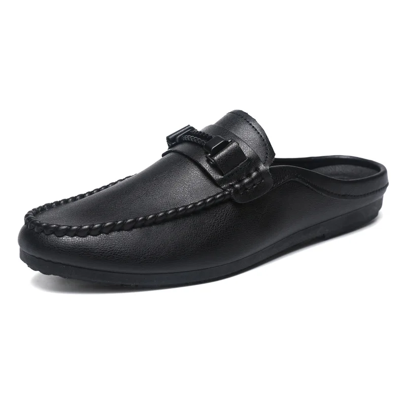 2024 Fashion Men New Style Lat-soled Wild Flat-bottomed Summer Thin Section Baotou Half Slippers Men Jordan  Zapatos De Hombre