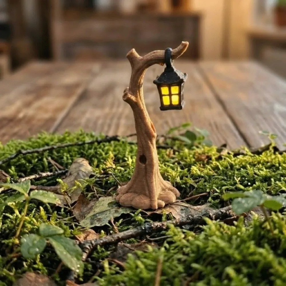 3D Printing Micro Landscape Tree Light Ornaments Plastic Detachable Mini Withered Tree Lantern Decorative Retro Small Lamp Model