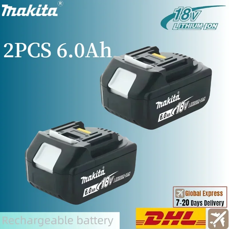 100% original Makita 18V 6000mAh 18650 rechargeable battery suitable for Makita DTW285, DTW400, DTW700 tool battery replacement