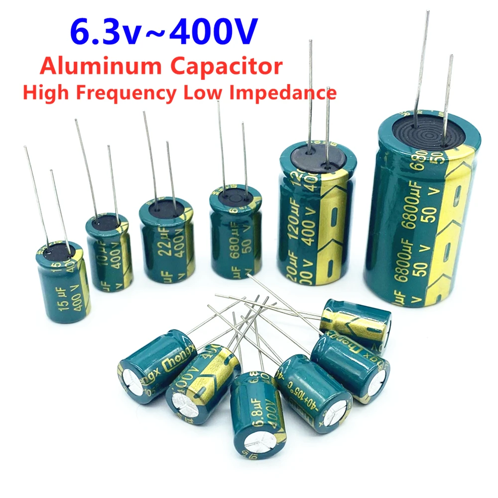 10V 16V 25V 35V 50V 400V High Frequency Low ESR Aluminum Capacitor 100UF 220UF 330UF 470UF 680UF 1000UF 1500UF 2200UF 3300UF