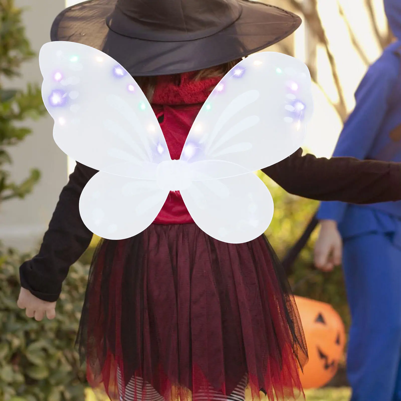 Glowing Fairy Wings Kids Girls Lighted Butterfly Wings Costume Halloween Party Dress Prop Toddler Angel Wing Accessories