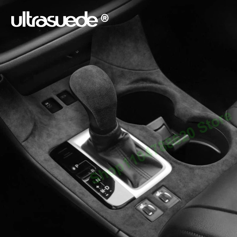 

Ручка переключения передач на центральной консоли автомобиля, замша + накладка из АБС-пластика для Toyota Highlander 2015-2022, меховой интерьер, инструмент для головки шестерни