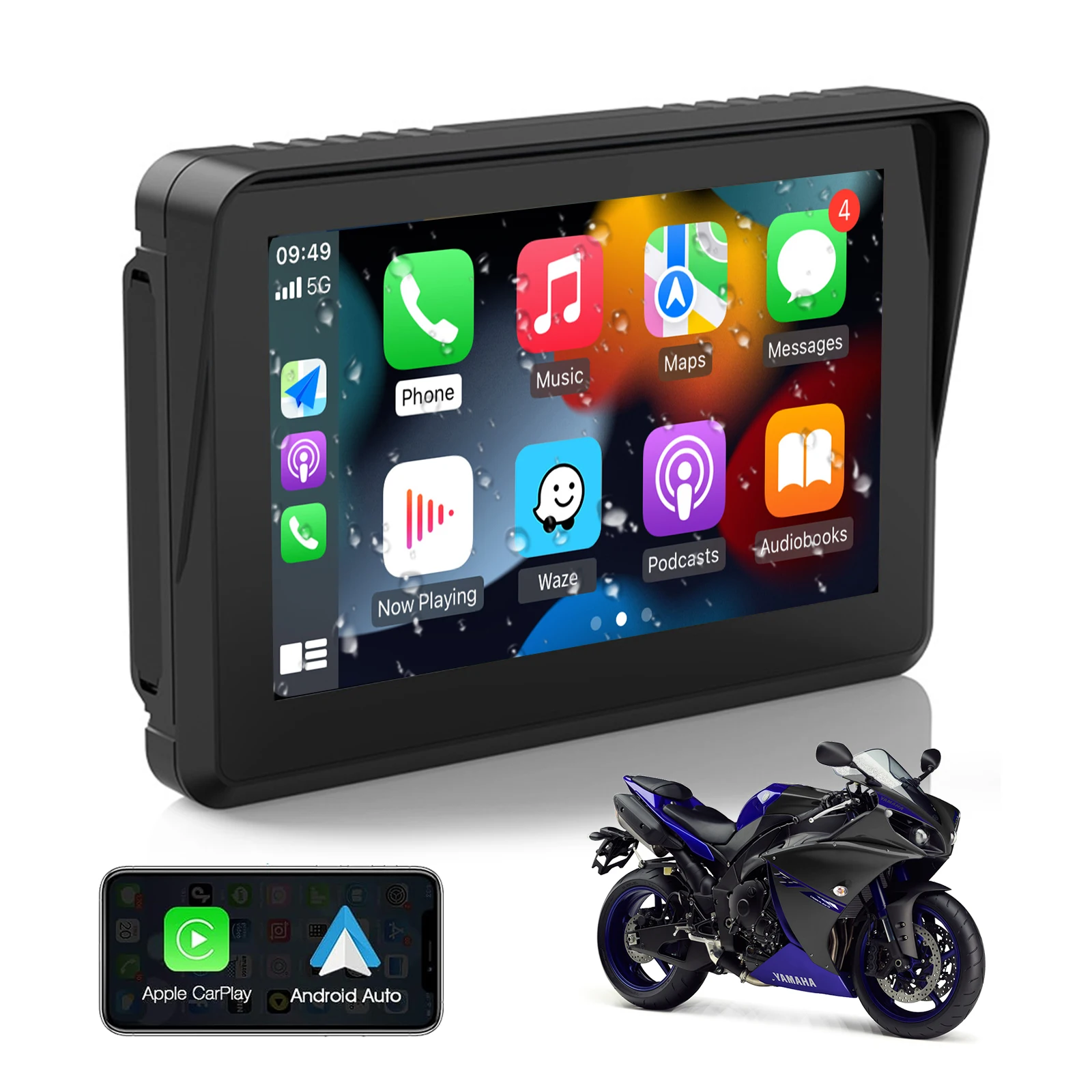 

Экран Apple CarPlay для мотоциклов BMW R1250GS, R1200GS, R1250ADV, R1300GS, F800GS, F750GS, F850GS с Android Auto, DVR и декодером для задней камеры