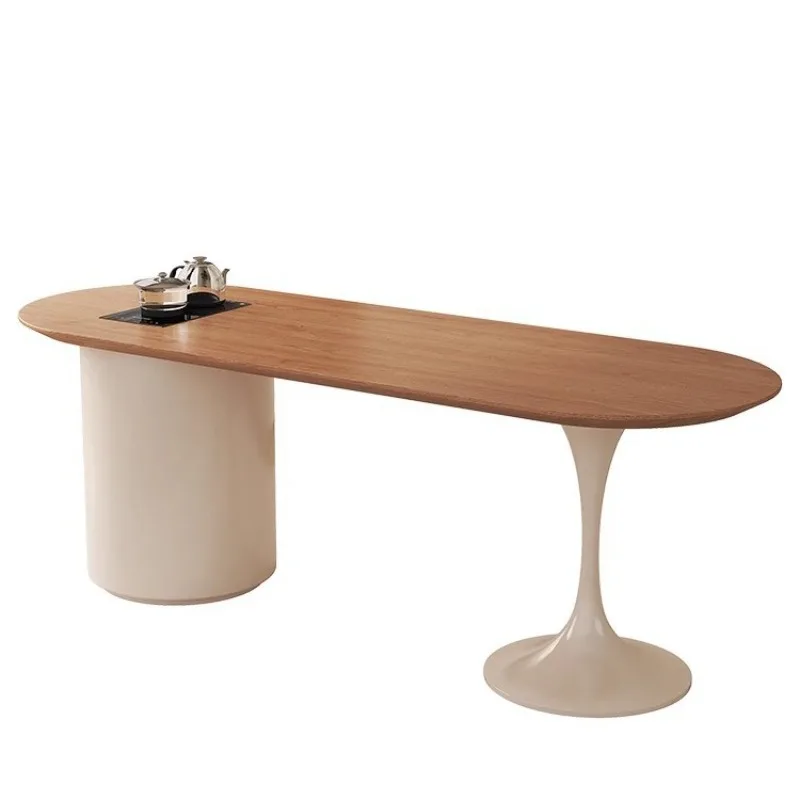 

Cream wind small tea table householddesk tea table integrated log wind balcony solid wood chair combination
