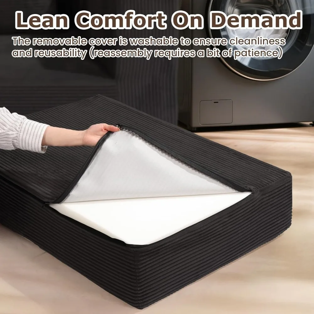 Sofa Bed, 3 in 1 Loveseat Folding Couch Bed Foldable - Chaise Lounge Chair & Floor Futon Sleeper, Corduroy Pull Out