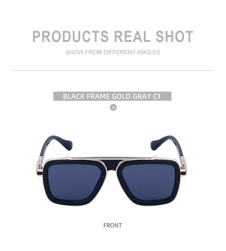 Modische Eckige Punk-Sonnenbrille für Herren 2026 Luxusmarke Vintage Retro Sonnenbrillen für Männer Steampunk Anti-Blaulicht-Brillen – Detail 14