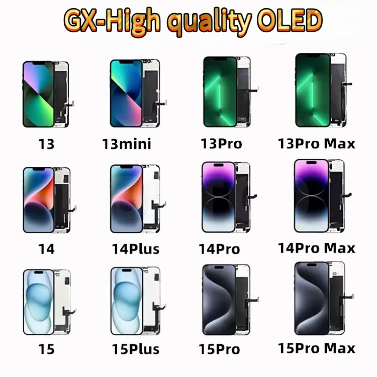 GX 100% OLED LCD Screen For iPhone 12 13Pro 14 15ProMax Screen Display True Tone With 3D Touch For iPhone Replacement With Tools
