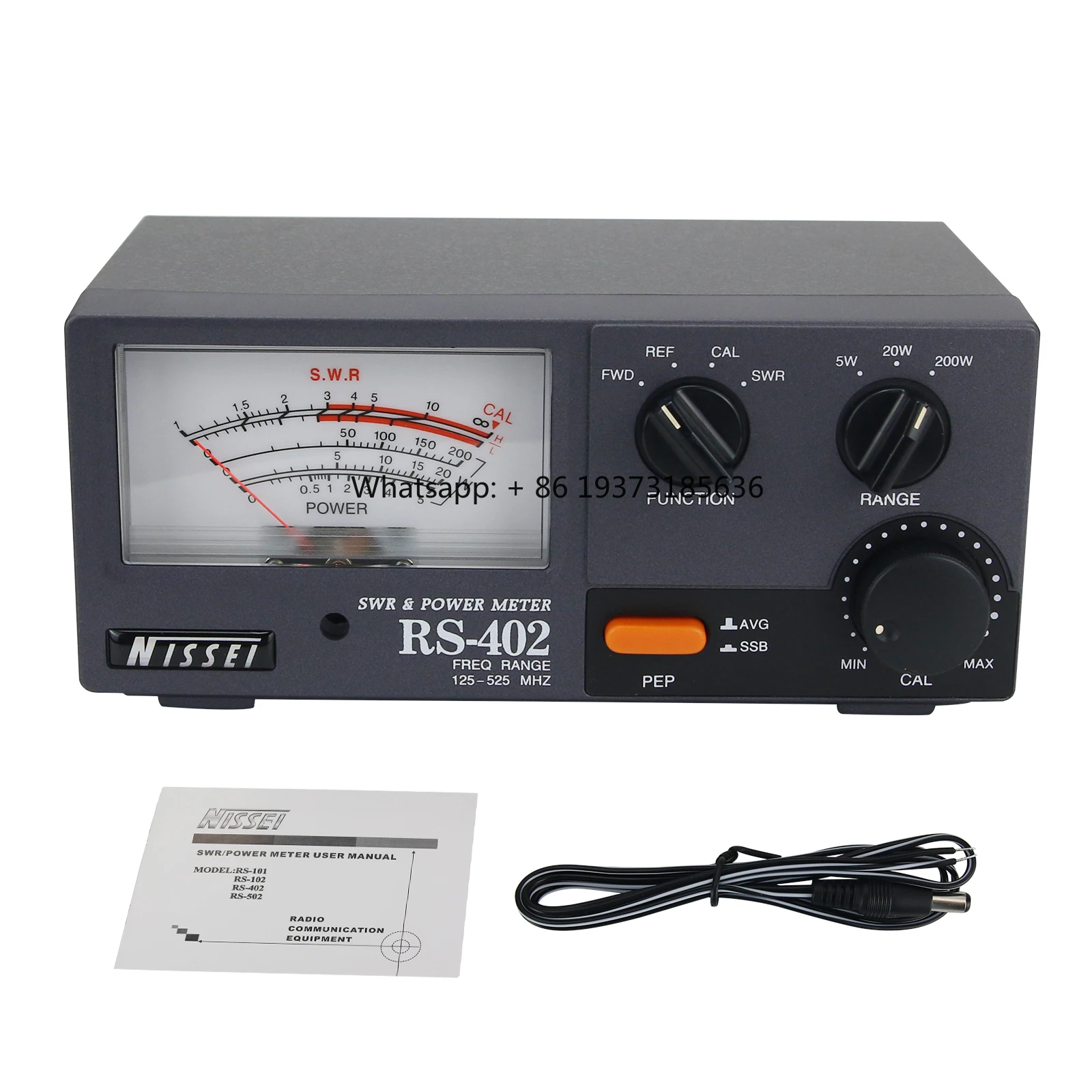 NISSEI RS-402 مقياس الطاقة 125-525 ميجا هرتز 200 وات SWR وات متر مع شاشة عرض كبيرة #1