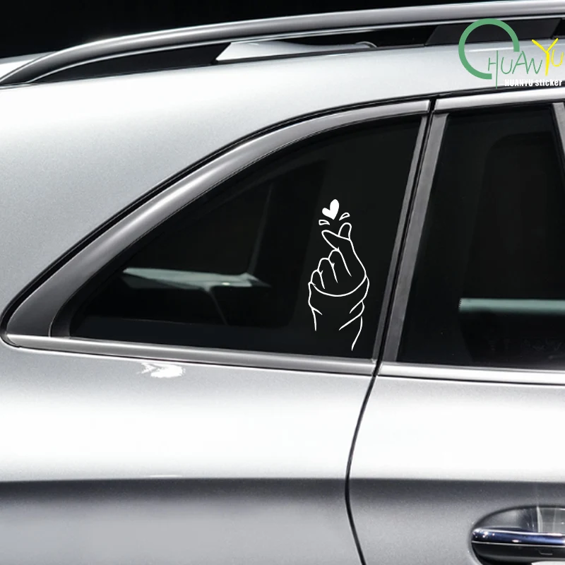 Pegatina de coche impermeable que gesto de corazón, corazón creativo, enviar amor, decoración de motocicleta, pegatina creativa