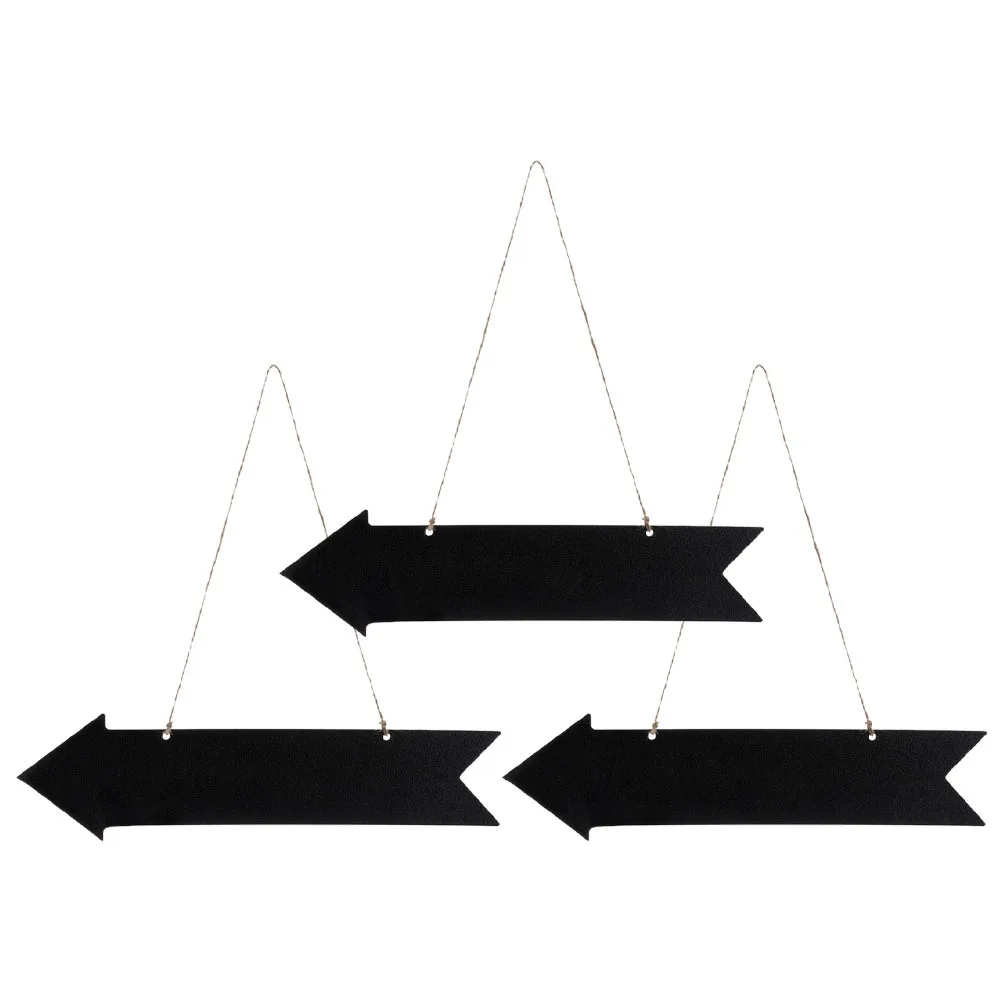 

3pcs Wooden Hanging Chalkboard Signs Mini Blackboard Arrows Smooth Writing Easy To Hang For Parties Weddings Home Directional