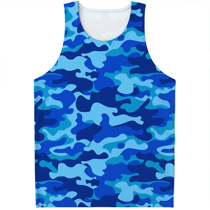 Summer Camouflage Camo 3D Printed Tank Tops Men\'s Casual Streetwear Fashion Vest Oversized Sleeveless Tank Top Gym Man Clothing