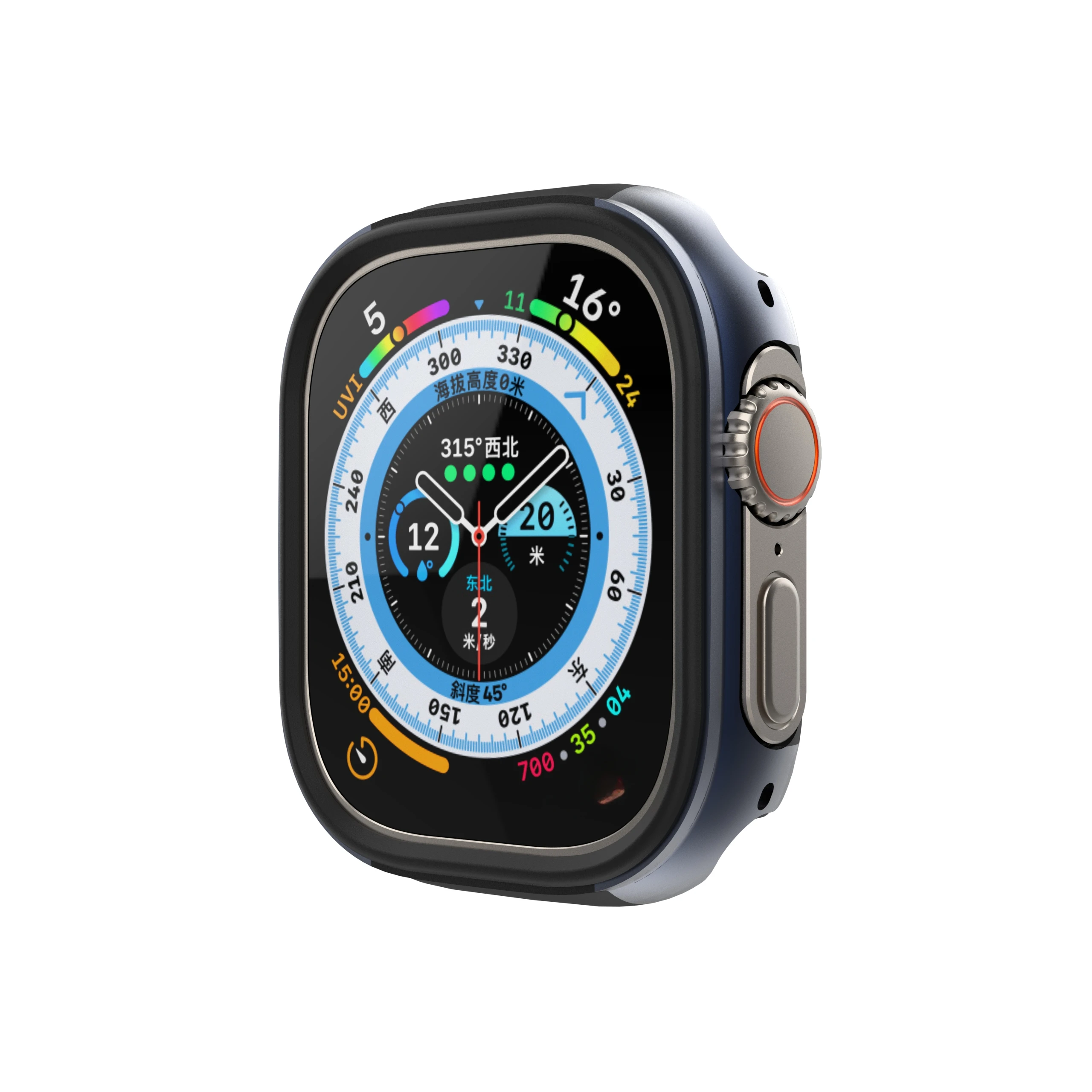 Titanfarbene Abdeckung für Apple Watch Ultra2 49 mm, Zinklegierung, matt, wasserdicht, Aluminiumgehäuse, IWatch-Serie Ultra 2 49