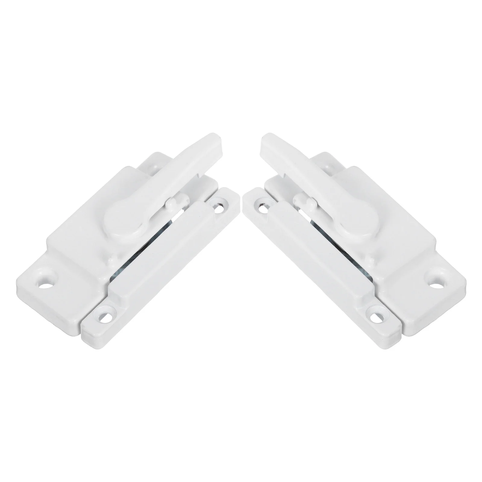 2Pair Window Locks Sliding Sash Lock White Crescent Lock Sliding Fixed Latch for Left Right Opening Anti Theft