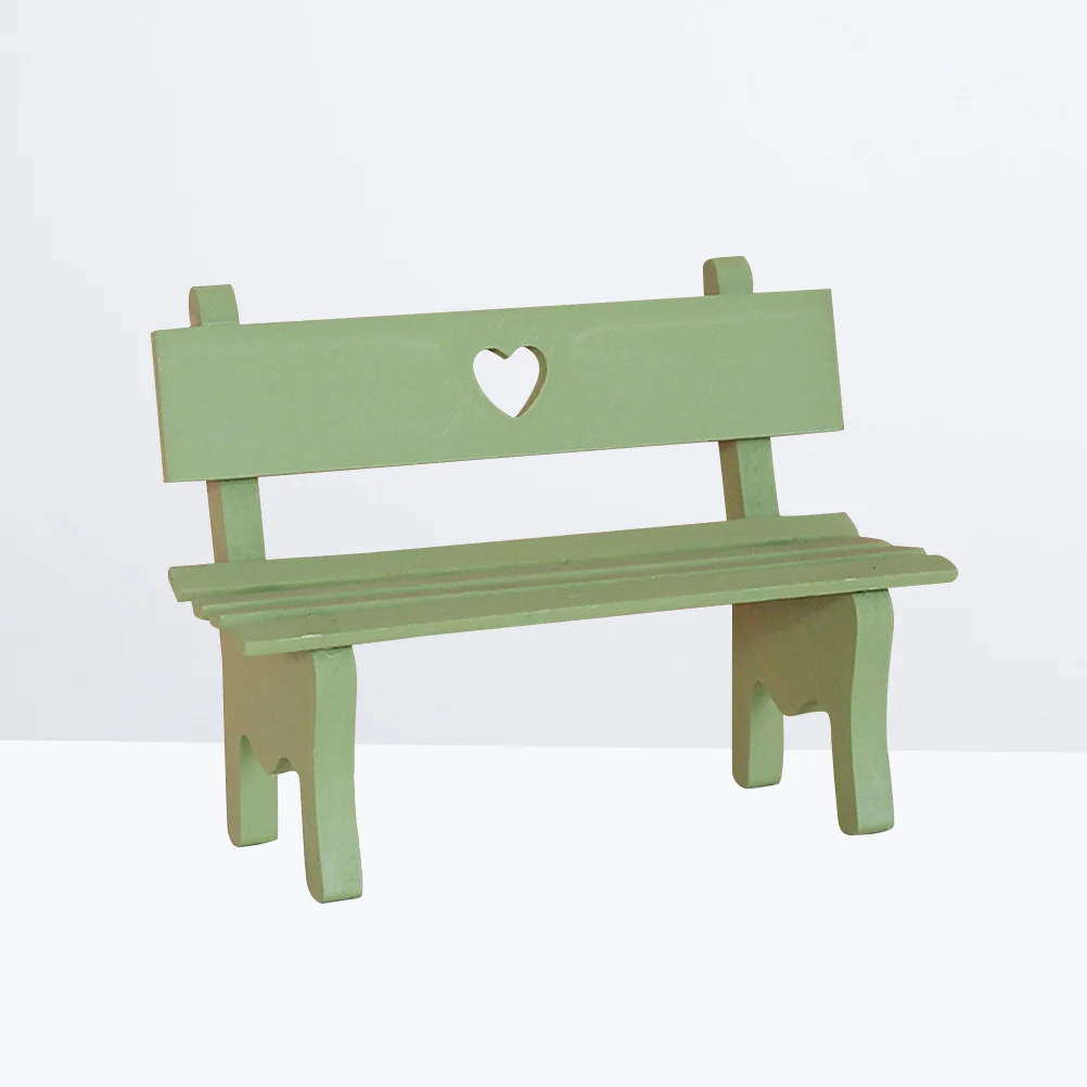 House Decoration Maniature Garden Bench Small Miniature Decorations Porch Chair Figurine Bamboo Wooden