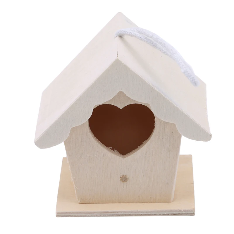 Wooden Mini Bird Cage Outdoor Hanging Birdhouse Box Garden Bird Cages Home Yard Decoration Bird Products Wooden Bird Parrot Nest