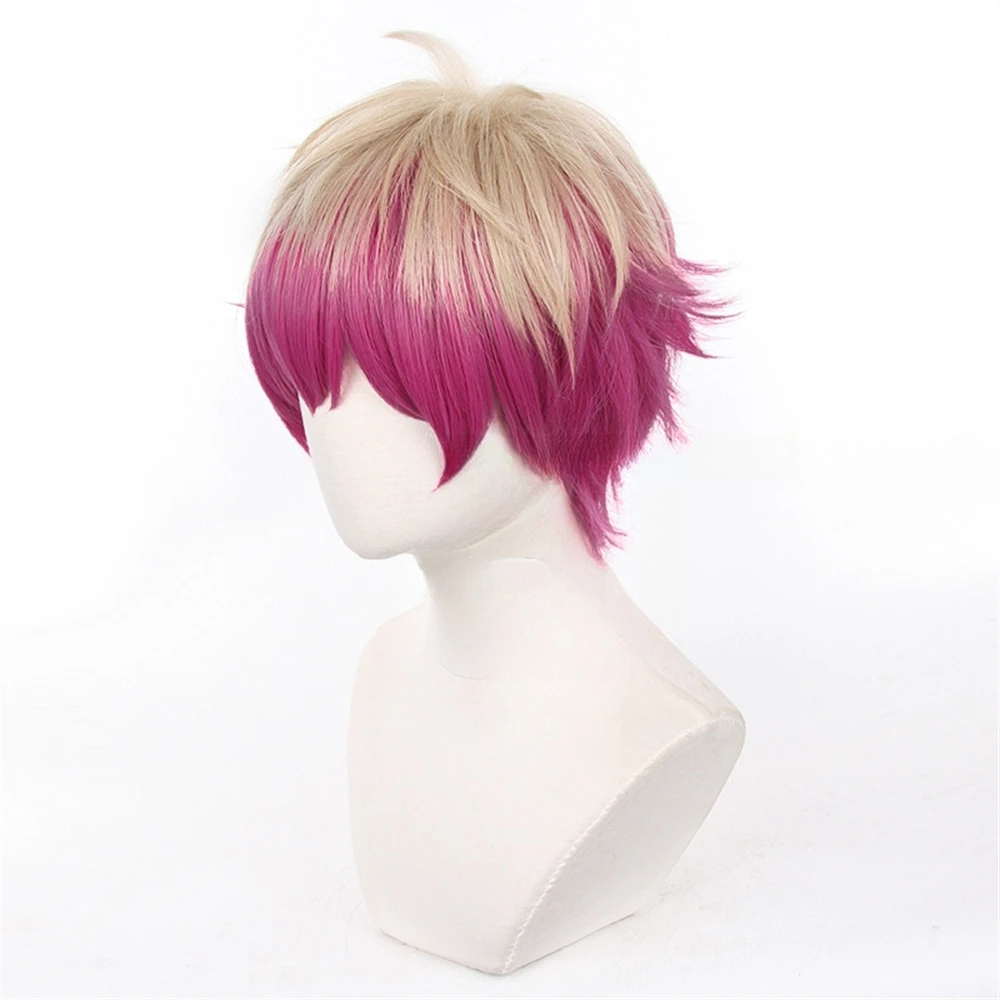 Alexis Ness Cosplay Wigs 32cm Linen Rose Mixed Heat Resistant Synthetic Hair Peruca for Party Hallowmas