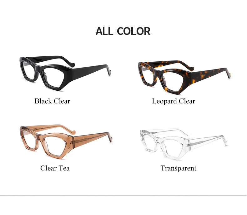 Sexy schwarze Brille Rahmen Frauen Katzenauge transparent große Brille Rahmen Mode Luxus optische Computer Brillen Spektakel – Detail 5