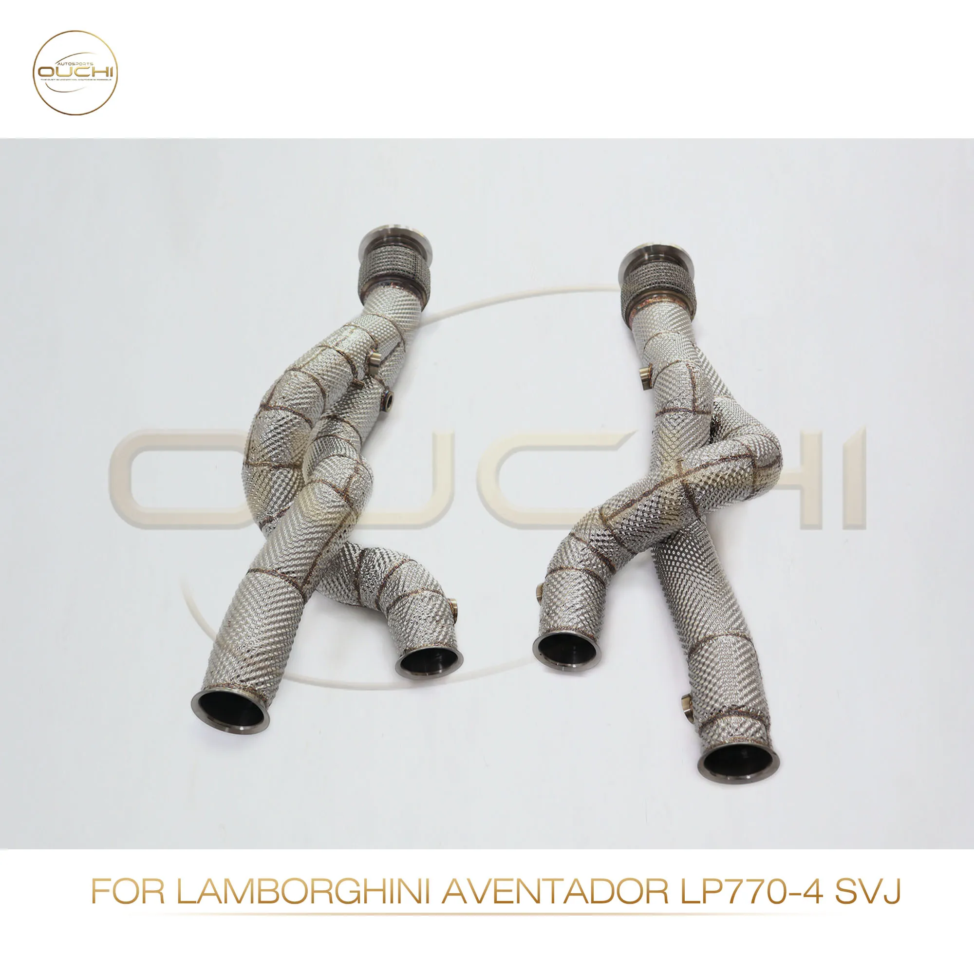 Performance Downpipe for Lamborghini Aventador LP770-4 SVJ 6.5L OUCHI Exhaust System Stainless steel With Heat shield Car Ac