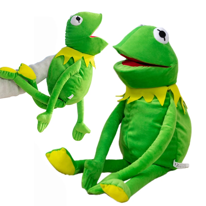 1Pc 60CM Lovely Frog Plush Toy Cartoon Anime Kermit the Frog Plushie Hand Puppet Doll Stuffed Soft Animal for Kids Birthday Gift