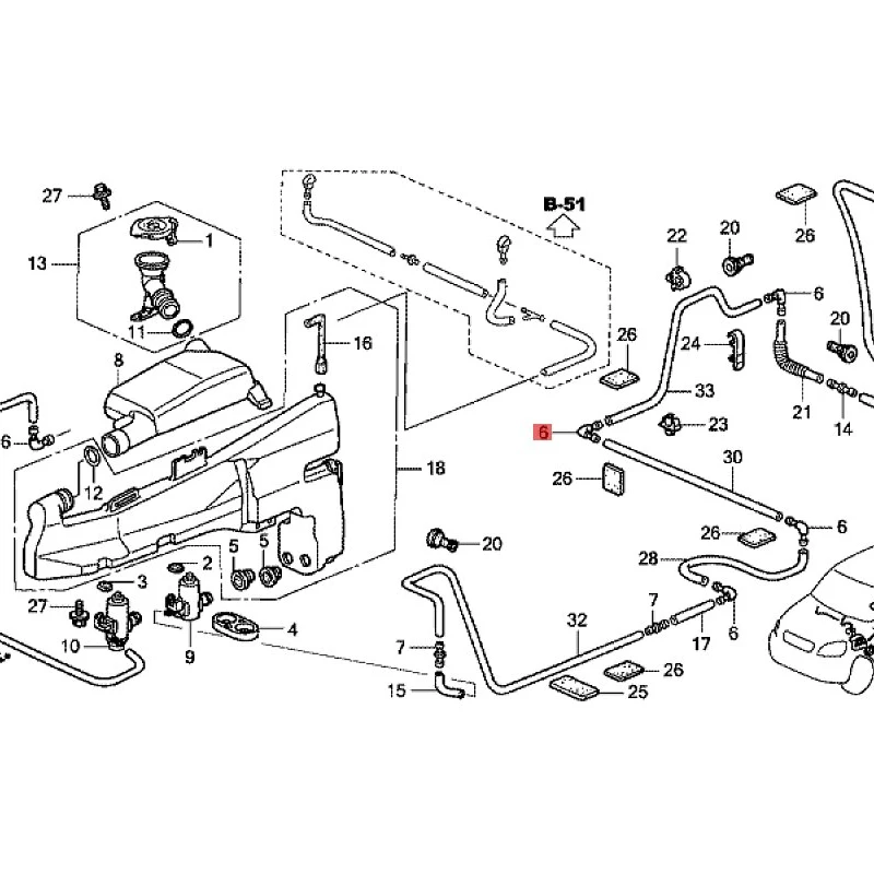 Suitable for 2007 Ho nd aA cc or dS po rt ag ea nd Ci vi c Headlight spray pipe connector Double tube joint