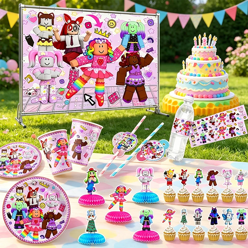 Gaming Accessories Roblox - Cartoon Roblox roze creatief thema papieren