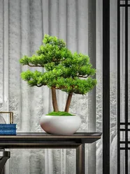 1PCS Simulated welcoming pine bonsai ornaments, pine bonsai desktop plant decorations, biomimetic small green plants