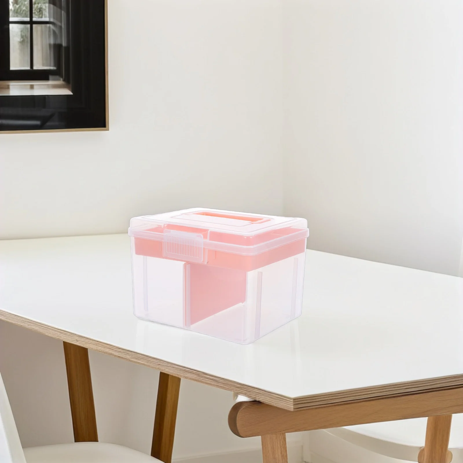 

Double Layer Plastic Storage Box Removable Tray Multipurpose Organizer Case for Hair Accessories Art Crafts Cosmetics Storage