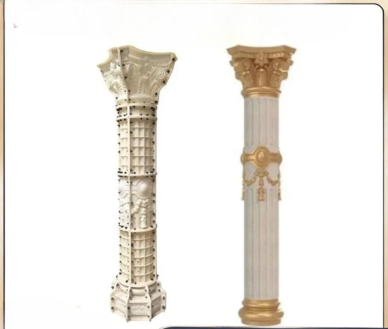 Cement Roman Column Mould Plastic Rural Self-built Villa Round Roman Column Mould Cylinder Model ABS Material