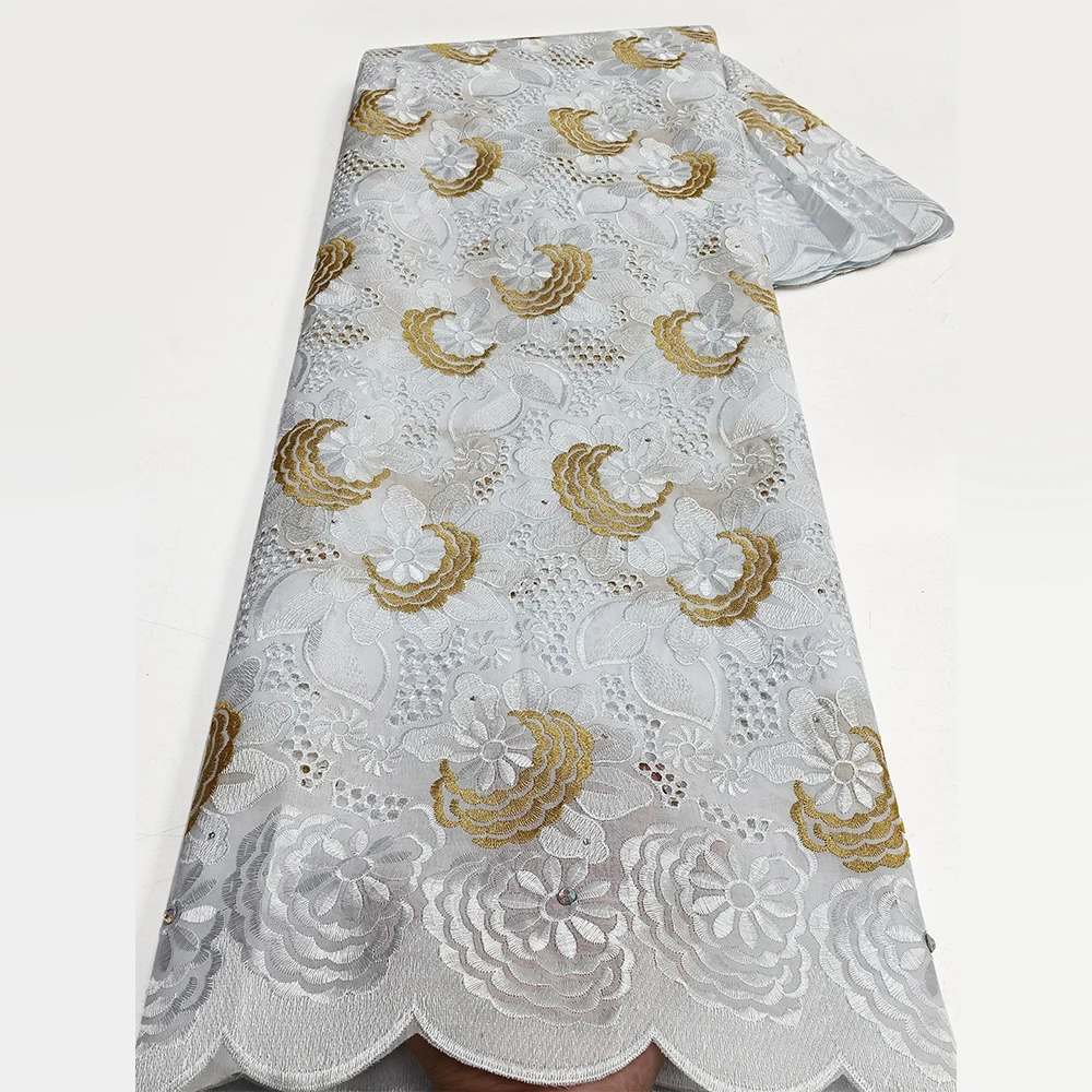 Africa Swiss Voile Lace In Switzerland Embroidered Cotton African Lace Fabric 2025 High Quality For Women Wedding Party Dress