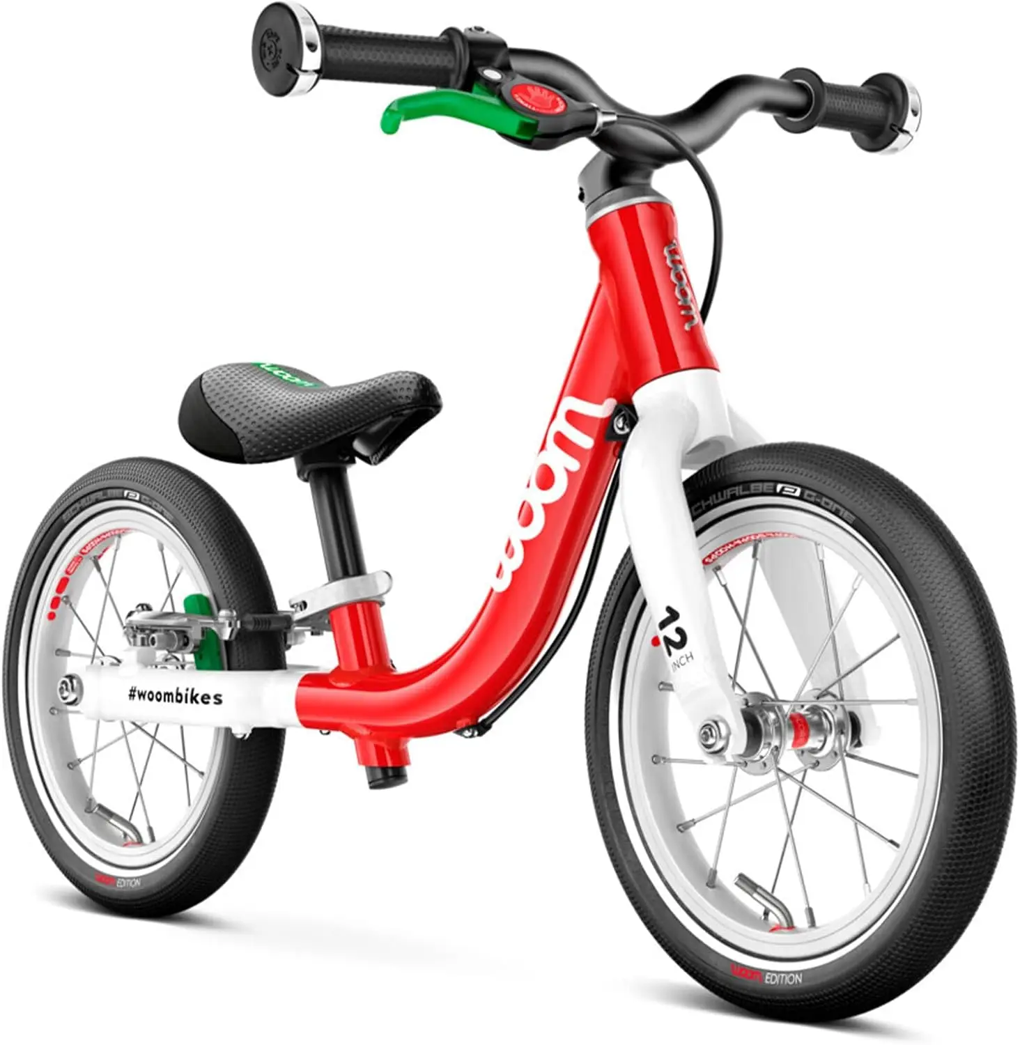 Bicicleta de equilibrio para niños de 18 meses a 3,5 años, bicicleta ligera para niños pequeños de 12 pulgadas con freno de mano y limitador de dirección, niños y
