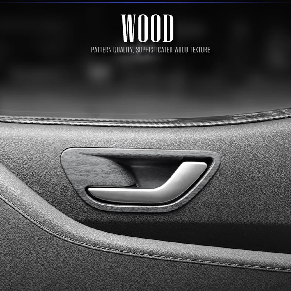 Wood Grain Style Car Inner Door Handle Bowl Trim Cover For Hyundai Staria 2021 2022 2023 Interior Decoration Accessories