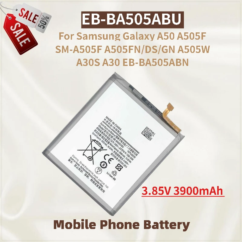 

High Quality Phone Battery 3.85V 3900mAh EB-BA505ABU For Samsung Galaxy A50 A505F SM-A505F A505W A30s A30 A505FN/DS EB-BA505ABN