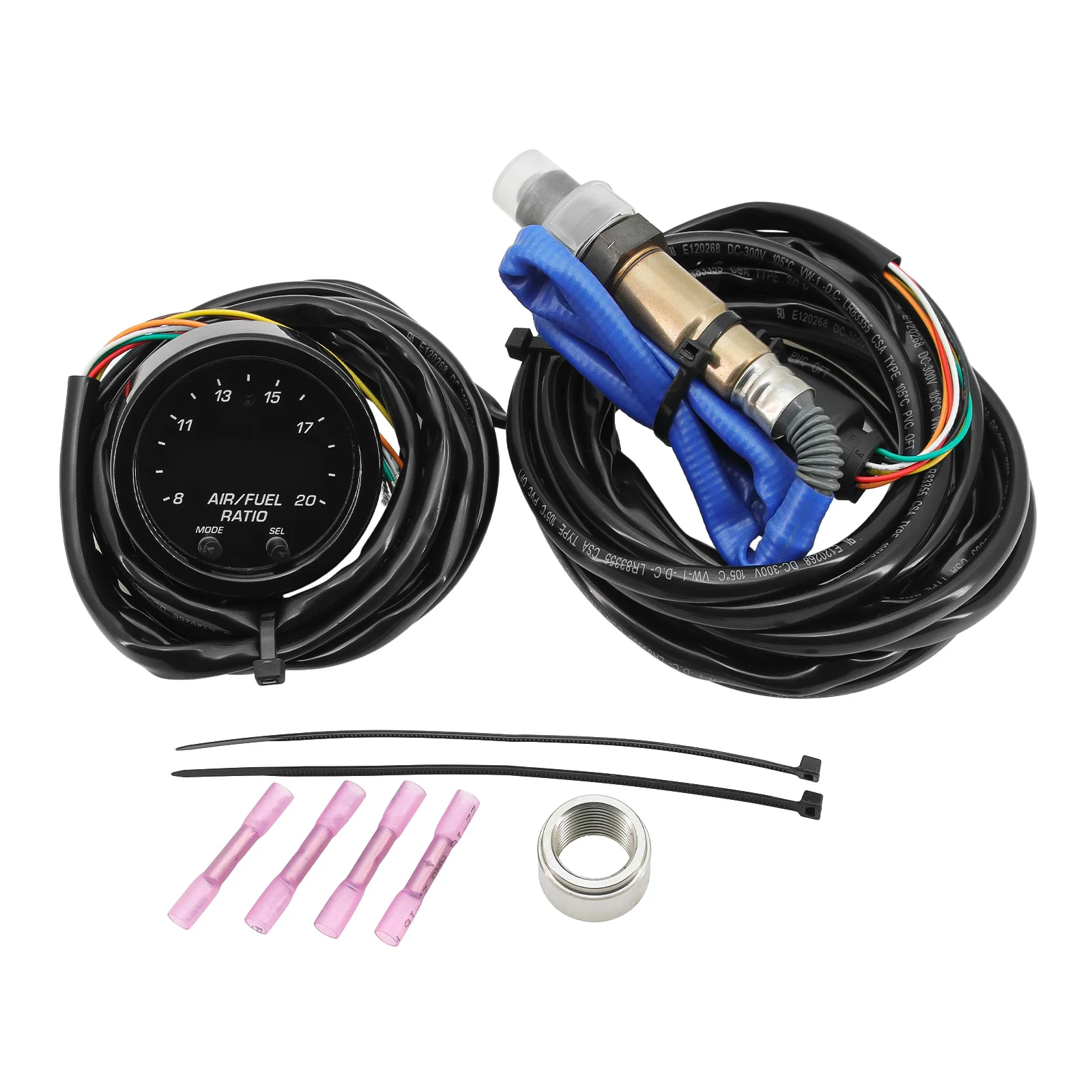 Car Wideband O2 Air Fuel Ratio Gauge And Oxygen Sensor LSU 4.9 0258017025 AFR Sensor Controller Gauge Meter For 30-0300 X-Series