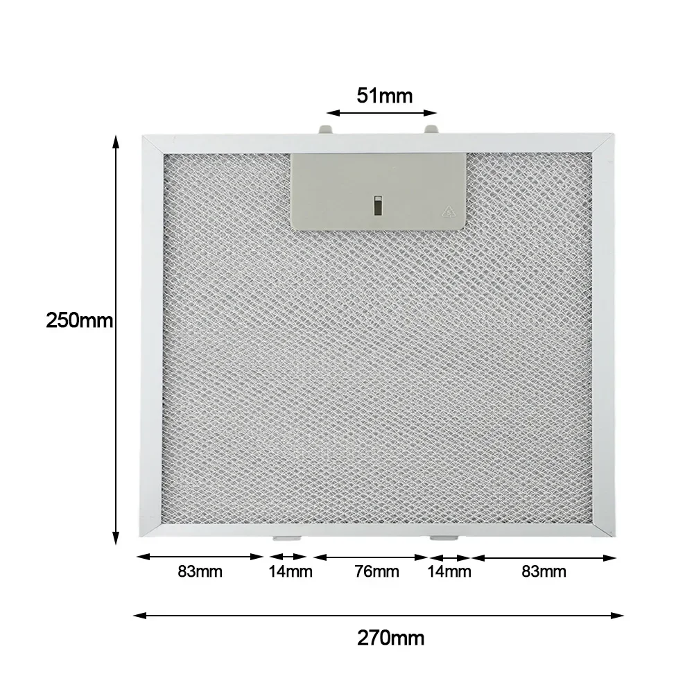 Universal Cooker Hood Grease & Odour Filter For Kitchen Extractor Fan Vent Metal Grease Filter 250*270*9mm