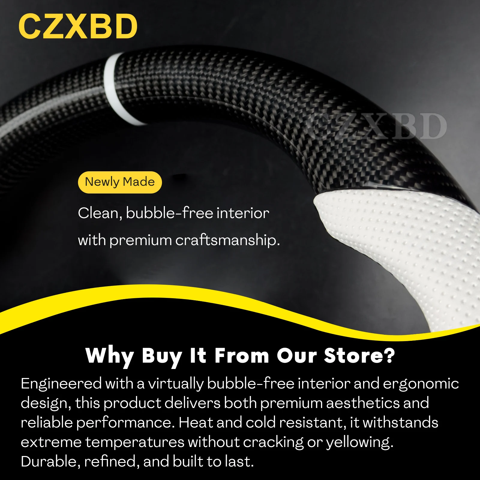 White Leather Carbon Fiber Steering Wheel For Tesla Model 3 Model Y 2016-2024 High Quality Customized