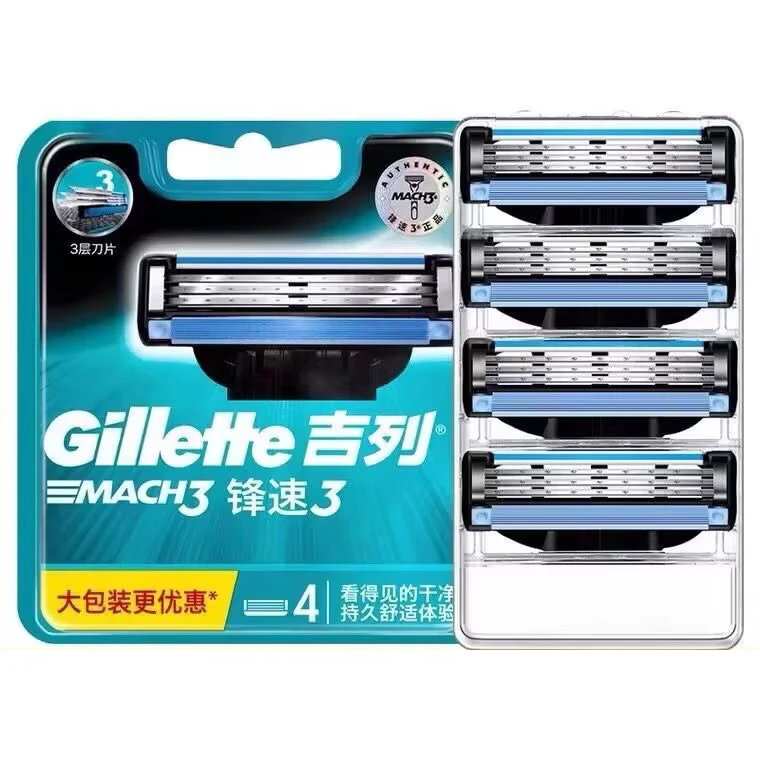 Gillette Mach 3 Razor Blades Refilis Classic 3-layer Blade Shaver Replacement