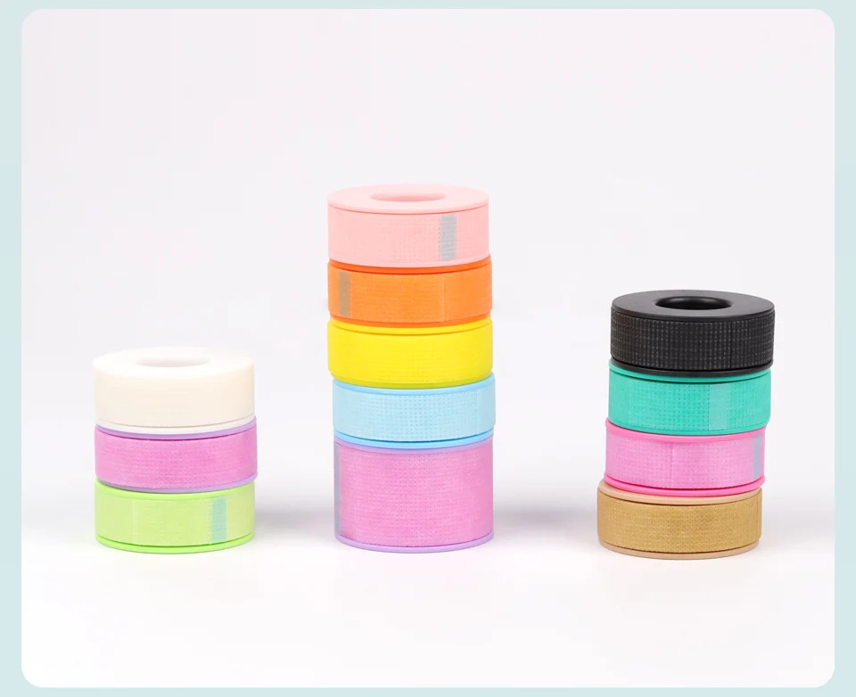 10 Rollen Silikon-Gel-Wimpernband für Wimpernverlängerung, Vliesband unter den Augenpads, gemischte Farben, atmungsaktive Augenaufkleber, Augenklappen – Detail 15