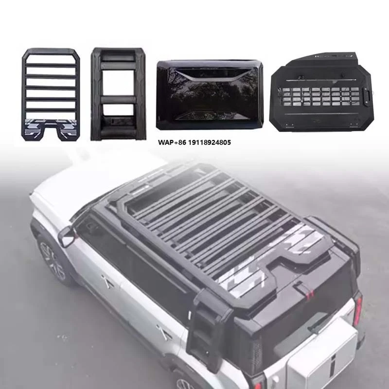 Off-road Upgrade 4-pieces Side Ladder Reinforced Roof Rack Side Window Mesh Side Storage Bag for Icar 03 Accessories