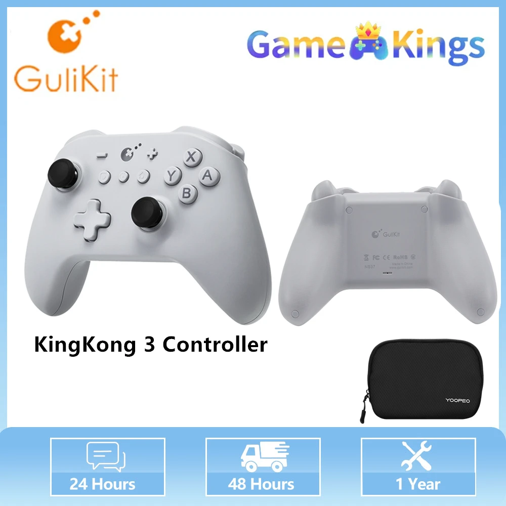

GuliKit Bluetooth Gamepad KingKong 3 Controller TMR Joystick Hall Effect Tiggers for Nintendo Switch 2 Windows Android iOS NS37